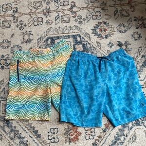 Colorful Patterned Swim Shorts Set
